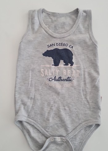 Gri Baskılı Erkek Bebek Atlet Body - Görsel 2