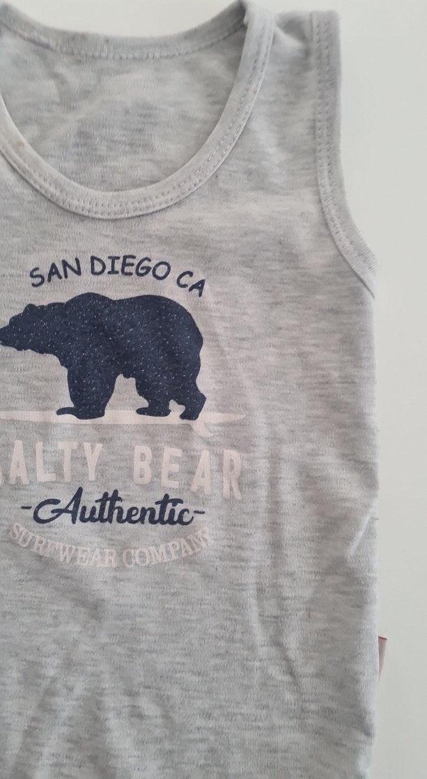 Gri Baskılı Erkek Bebek Atlet Body - Görsel 3