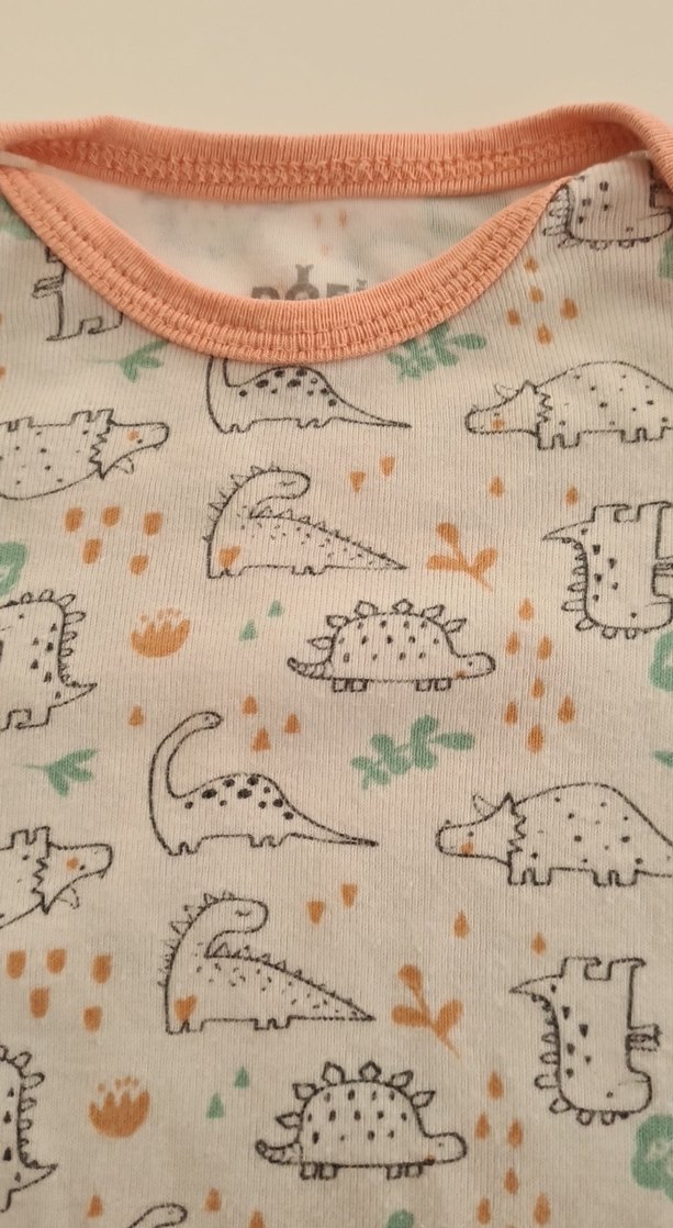 Dinozor Desenli Kısa Kollu Bebek Body - Görsel 2