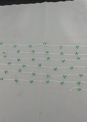 yeşil beyaz boncuklu kolye - Görsel 2