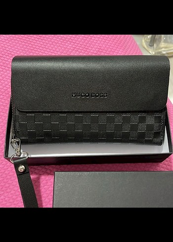 Hugo Boss Siyah Deri Erkek Clutch Cüzdan - Görsel 2