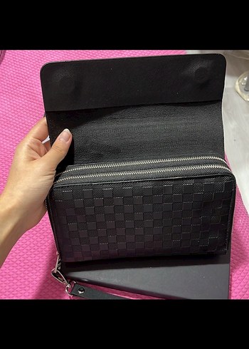 Hugo Boss Siyah Deri Erkek Clutch Cüzdan - Görsel 4