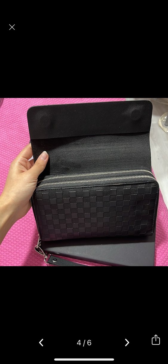 Hugo Boss Siyah Deri Erkek Clutch Cüzdan - Görsel 4