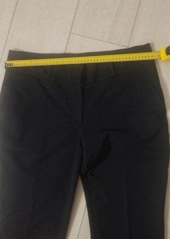 lacivert Kadın Midi Kumaş Pantolon hiç kullanılmadı - Görsel 3