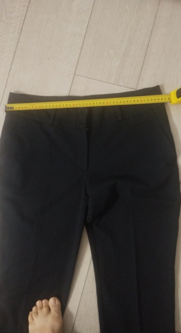 lacivert Kadın Midi Kumaş Pantolon hiç kullanılmadı - Görsel 3