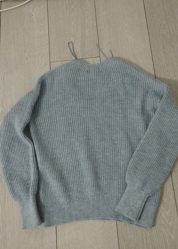 mavi renktir, V Yaka Örgü Kadın Kazak - Görsel 3