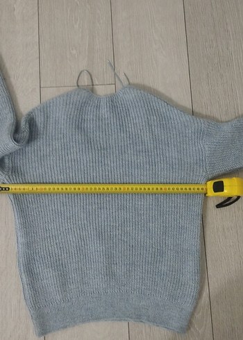 mavi renktir, V Yaka Örgü Kadın Kazak - Görsel 5