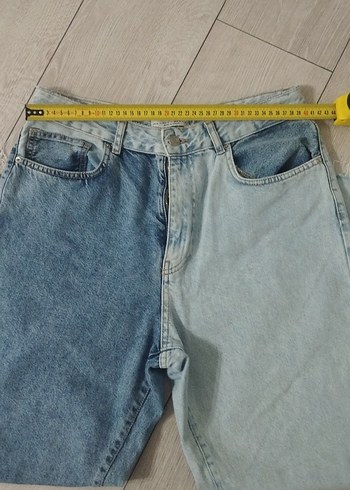 Kadın Mavi Loose Fit Midi Kot Pantolon - Görsel 7