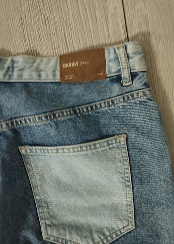 Kadın Mavi Loose Fit Midi Kot Pantolon - Görsel 3