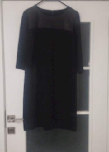 Siyah Midi Kadın Ofis Elbisesi - Görsel 2