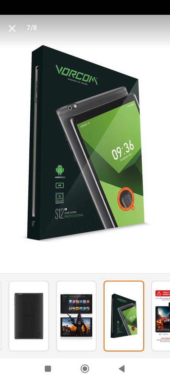 Vorcom S12 Android Tablet, kılıf, kalem - Görsel 5