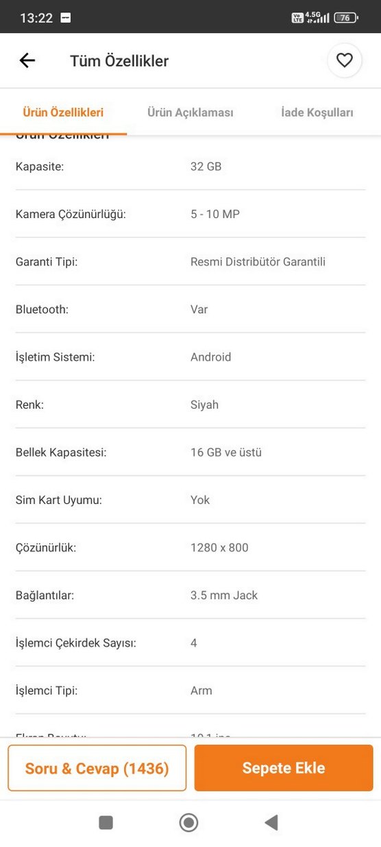 Vorcom S12 Android Tablet, kılıf, kalem - Görsel 4