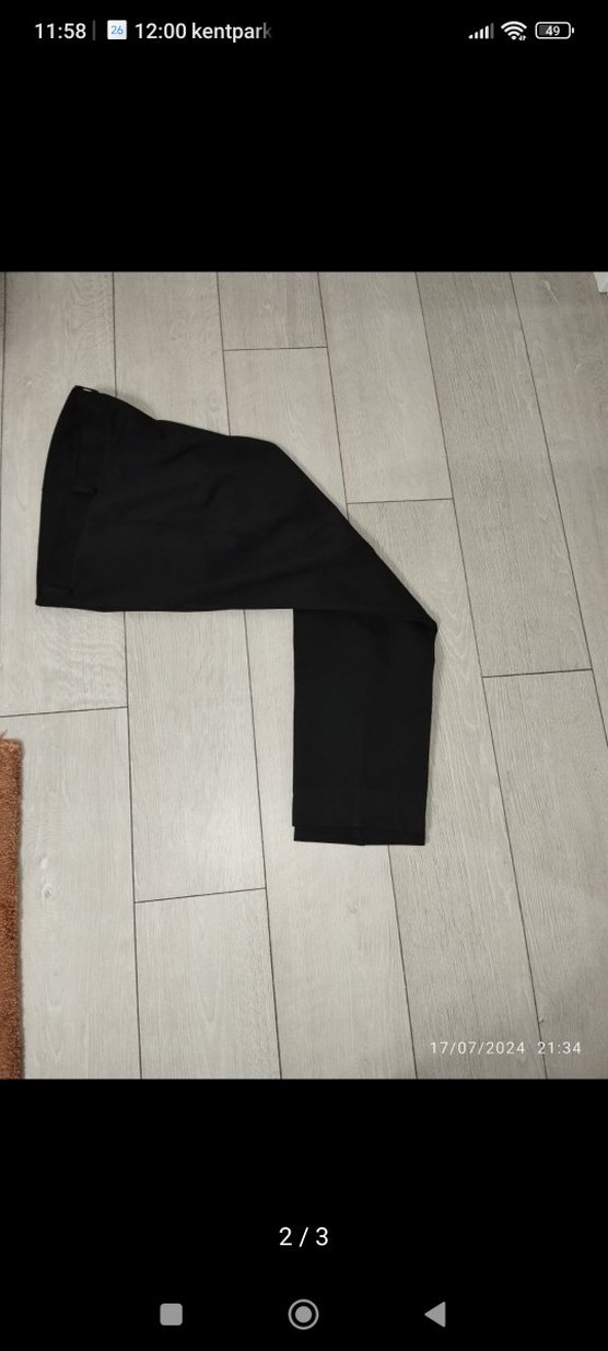 Kadın Siyah Midi Kumaş Pantolon - Görsel 2