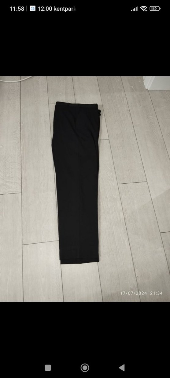 Kadın Siyah Midi Kumaş Pantolon - Görsel 3