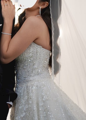 Straplez A kesim Gelinlik - Görsel 5