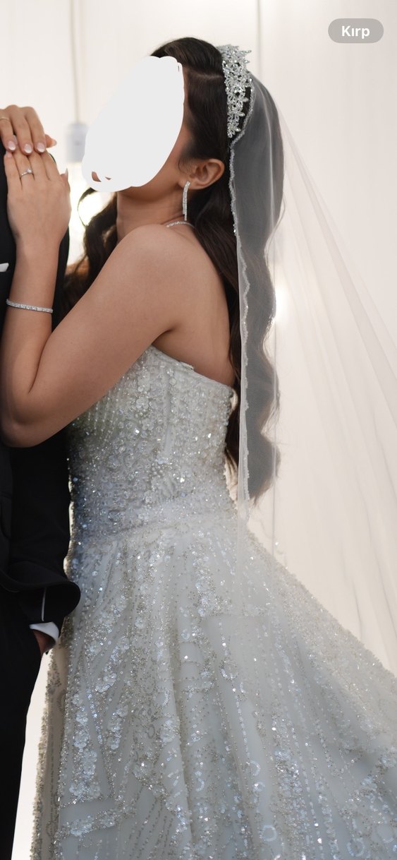 Straplez A kesim Gelinlik - Görsel 5