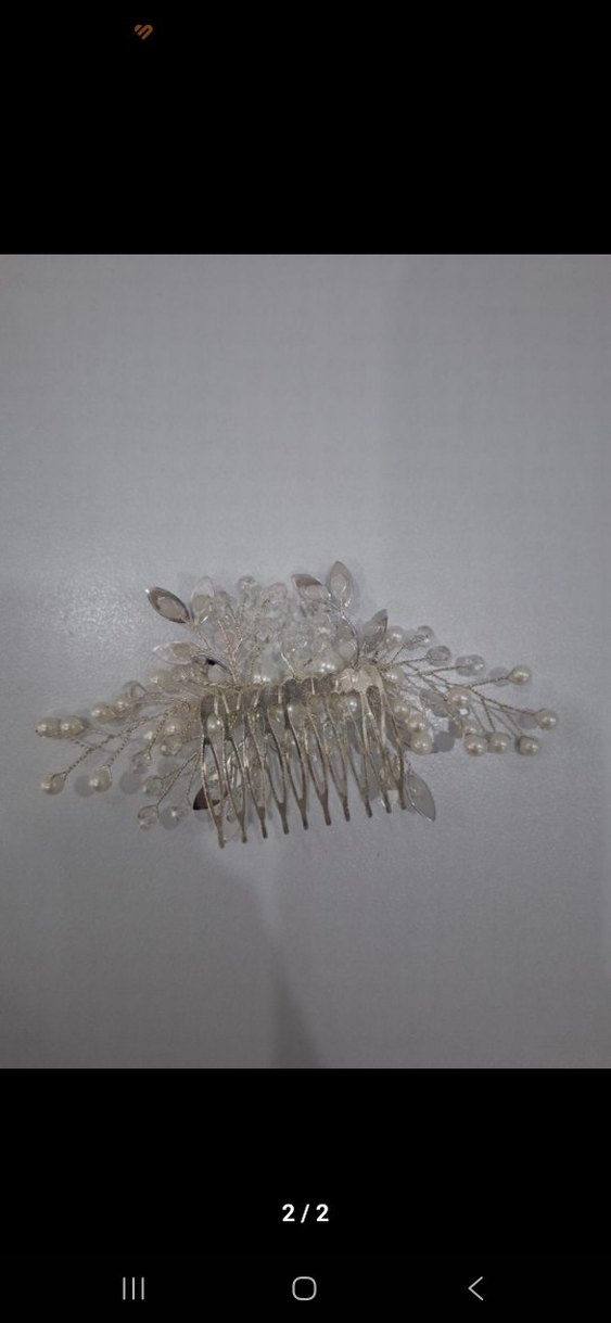 Beyaz Boncuklu Kadın Saç Tokası - Görsel 2