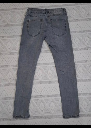 Gri Regular Fit Street Style Denim Jean - Görsel 2