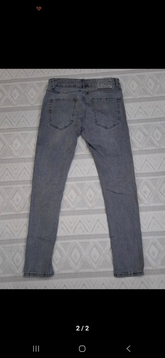 Gri Regular Fit Street Style Denim Jean - Görsel 2