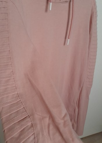 Piliseli Kol Detaylı Pembe Kadın Sweatshirt - Görsel 2