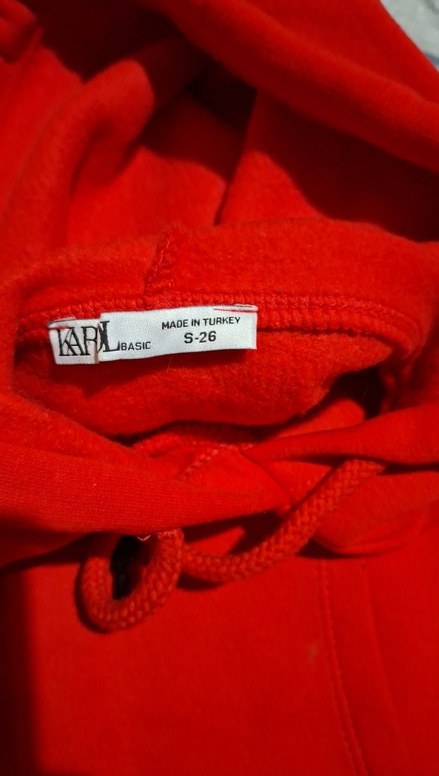 Kırmızı Kapüşonlu Oversize Kadın Sweatshirt - Görsel 4