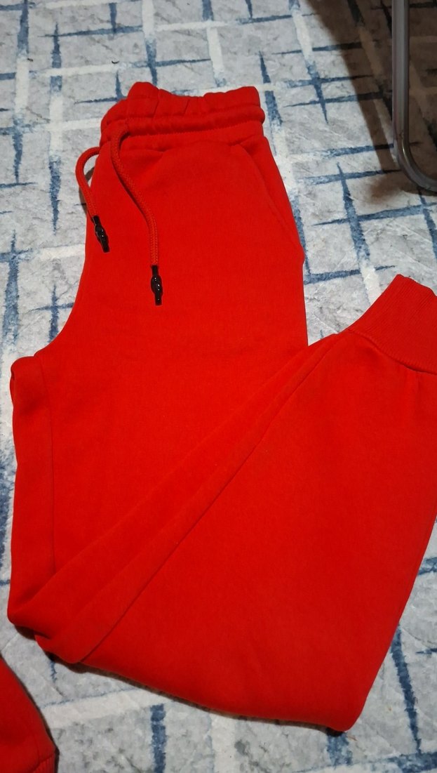 Kırmızı Kapüşonlu Oversize Kadın Sweatshirt - Görsel 2