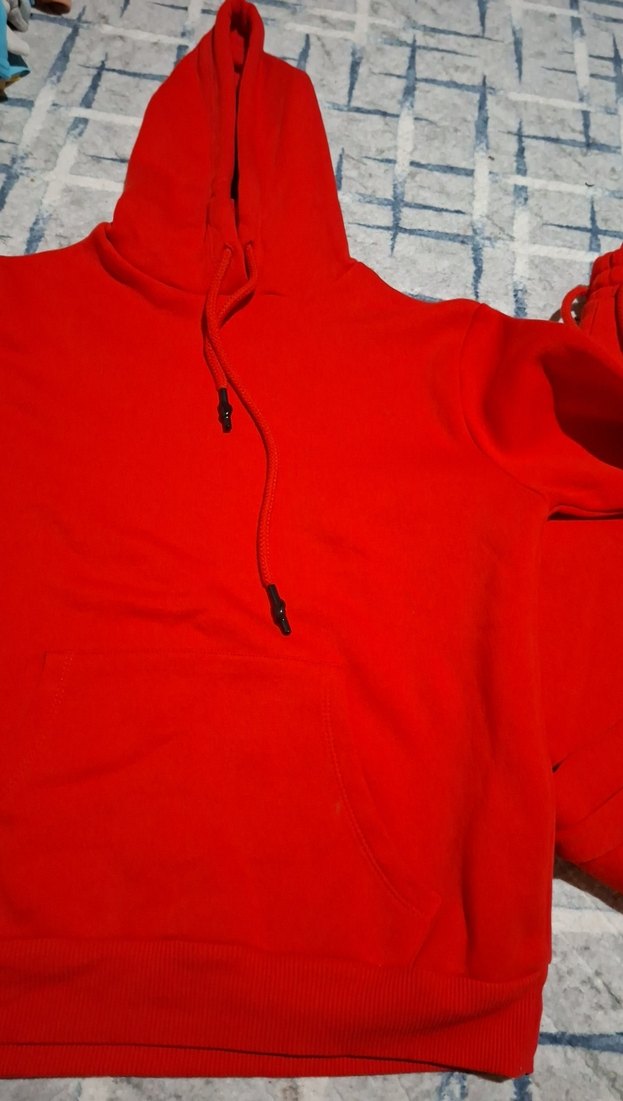 Kırmızı Kapüşonlu Oversize Kadın Sweatshirt - Görsel 3