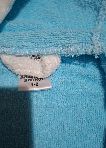 Kapüşonlu Erkek Çocuk Bornozu Mavi - Görsel 3