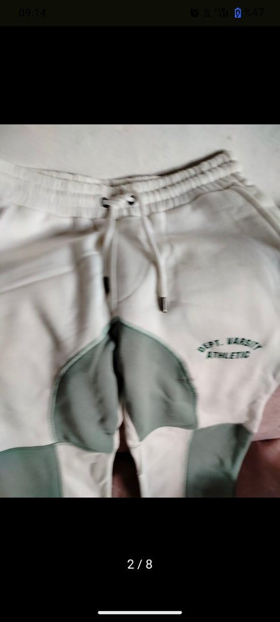 Beyaz Pastel Renkli eşofman altı. - Görsel 2