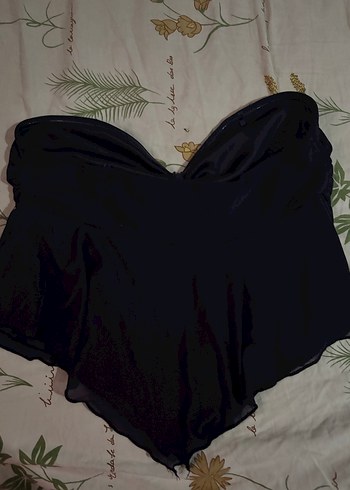 Lacivert Straplez Fırfırlı üst - Görsel 3