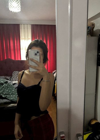 Lacivert Straplez Fırfırlı üst - Görsel 4