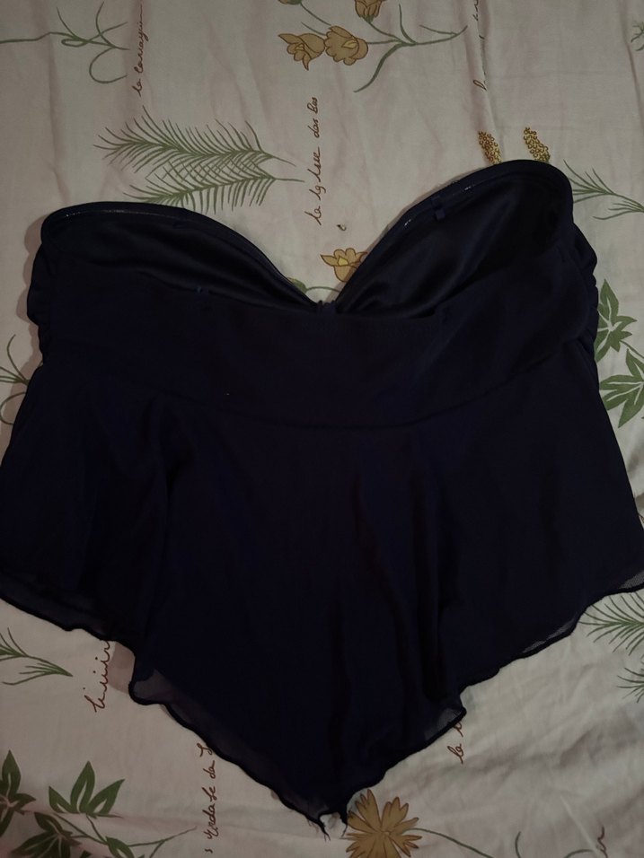 Lacivert  Straplez Fırfırlı üst - Görsel 3