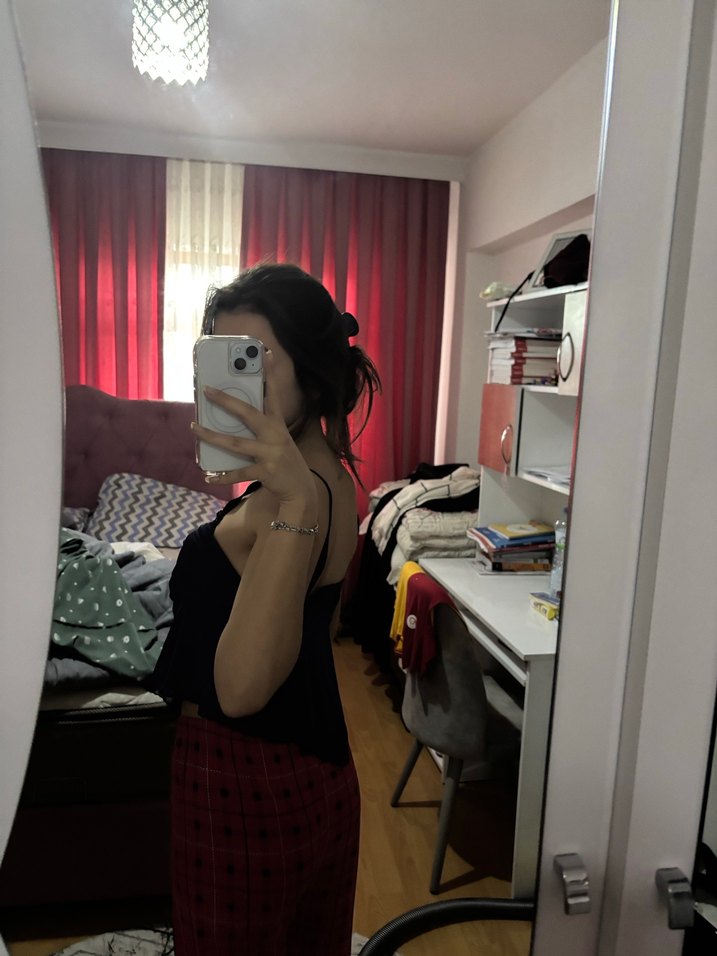 Lacivert  Straplez Fırfırlı üst - Görsel 2