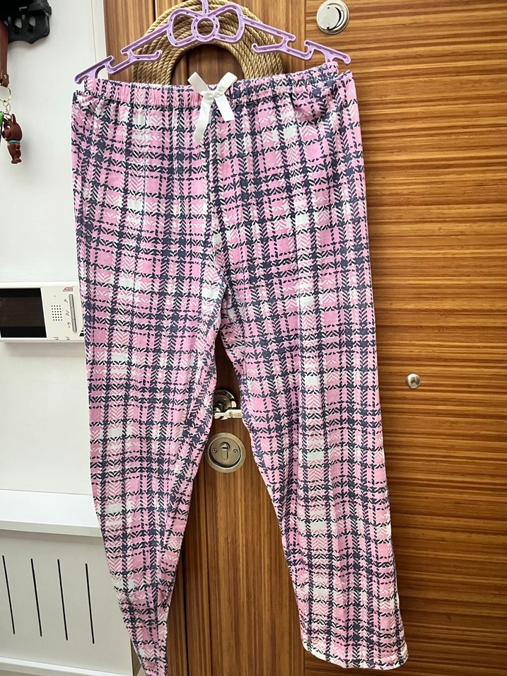 2li Renkli Bağlama Desenli Sarı Kadın Pijama Altı - Görsel 2