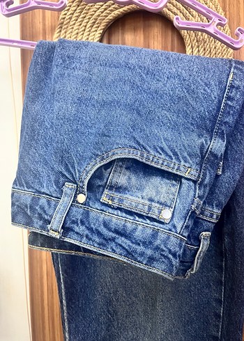 Kadın Mavi Bol Kesim Midi Kot Pantolon - Görsel 2