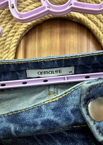 Kadın Mavi Bol Kesim Midi Kot Pantolon - Görsel 3