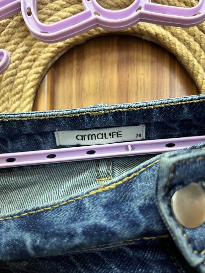 Kadın Mavi Bol Kesim Midi Kot Pantolon - Görsel 3