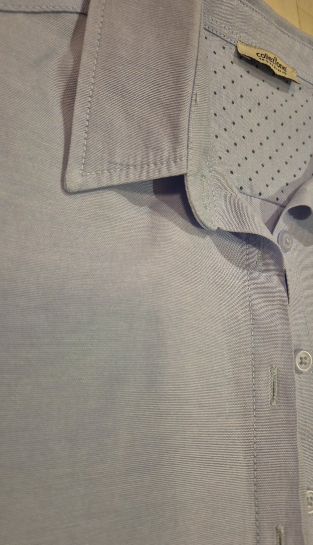 Bayan Mavi Uzun Kollu Keten Gömlek - Görsel 3