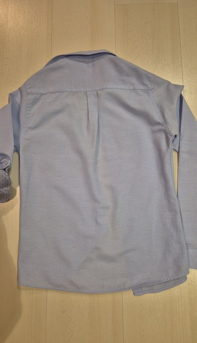 Bayan Mavi Uzun Kollu Keten Gömlek - Görsel 4