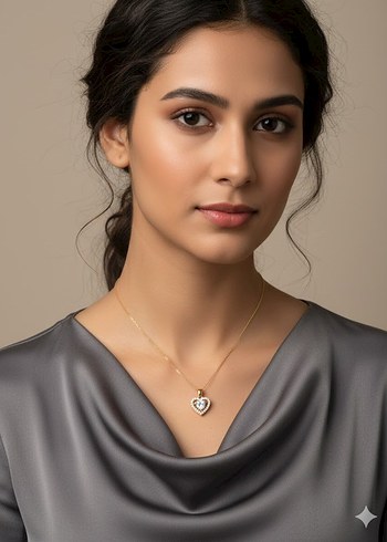 Kalp Pırlanta Kolye - Görsel 2