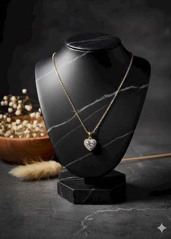 Kalp Pırlanta Kolye - Görsel 4