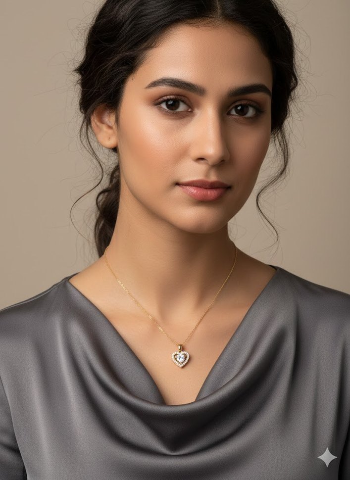 Kalp Pırlanta Kolye - Görsel 2