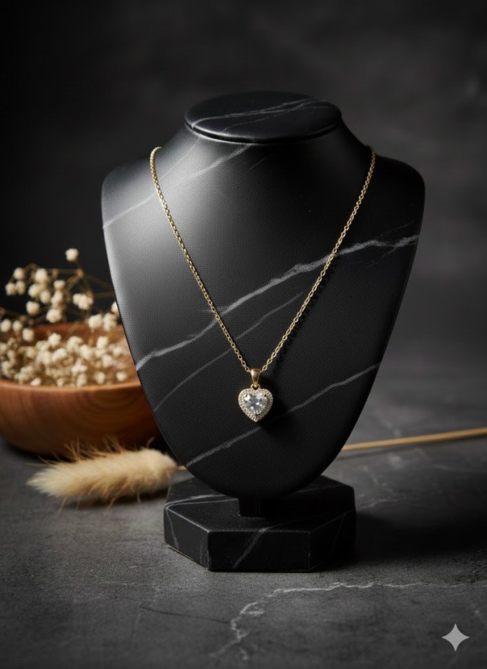 Kalp Pırlanta Kolye - Görsel 4