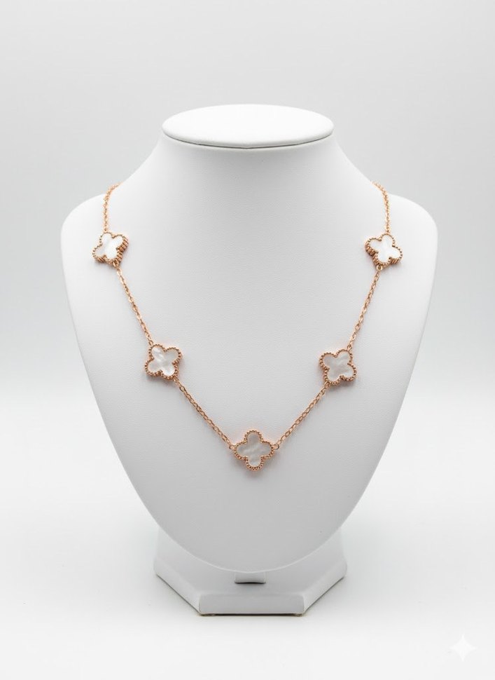 Zincir Detaylı Mini Beyaz Kadın Kolye - Görsel 2