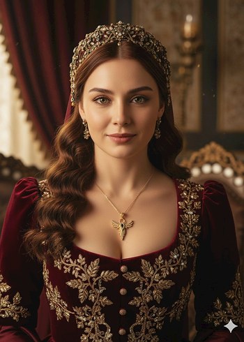 Koyu Altın Tonlu Vintage Kolye - Görsel 3