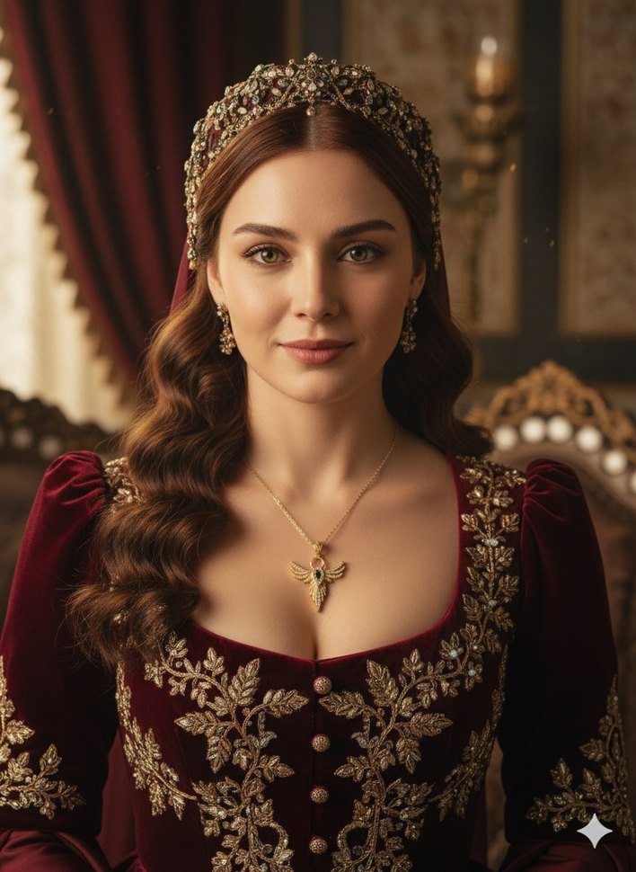 Koyu Altın Tonlu Vintage Kolye - Görsel 3