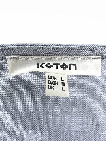 l Beden mavi Renk Koton T-shirt %70 İndirimli.