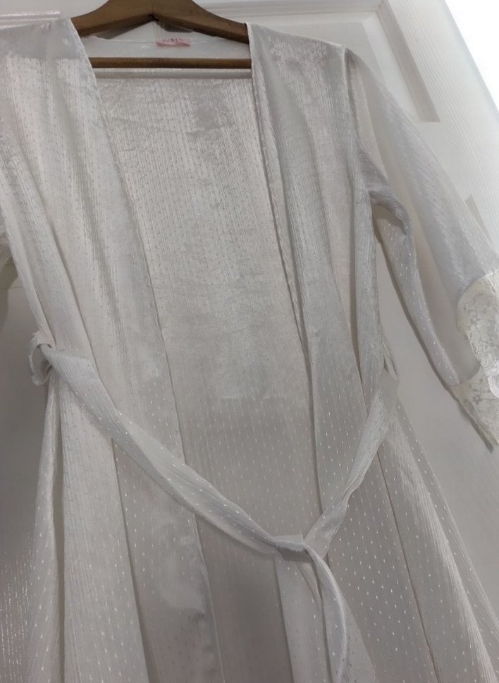 Suwen,Beyaz Uzun Bohem Kadın Sabahlık - Görsel 5