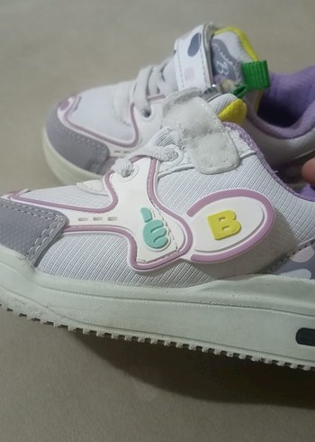 Kız Çocuk Beyaz Renkli Cırt Cırtlı Spor Ayakkabı - Görsel 2