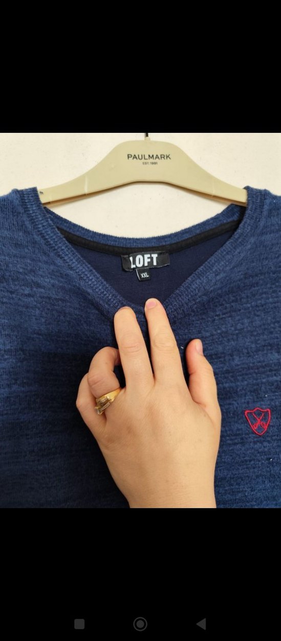 Lacivert Erkek Triko Sweatshirt - Görsel 2